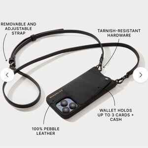 iPhone 13 Pro Max Black Emma Bandolier black pewter Leather crossbody